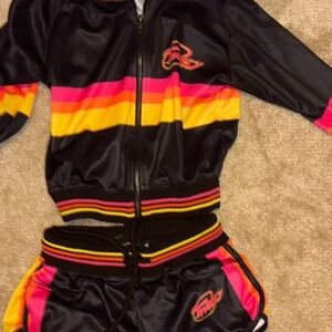 Women's Black and Multicolor Tracksuit